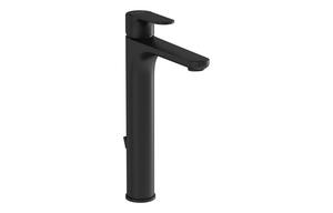 VitrA Root Round Tall Basin Mixer w/Waste Lever - Matt Black